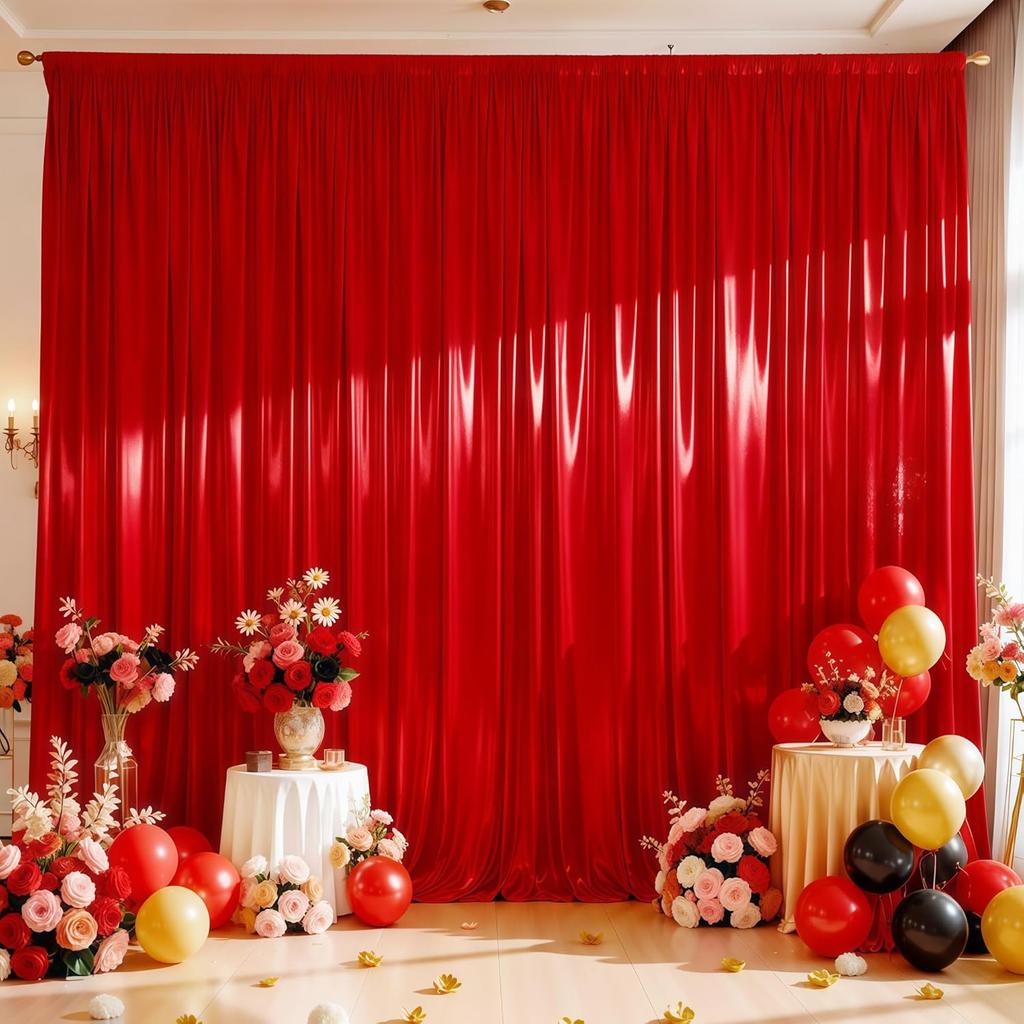 Goldener Satinvorhang 1 Paneel Knitterfreier Drapierung Foto-Hintergrund mit Stangentasche für Hochzeit Geburtstag Babyparty Party-Hintergrund Drapierung