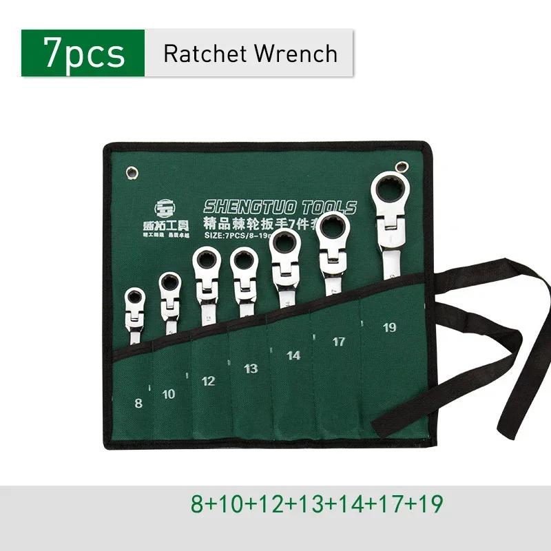 

Трещотный ключ двойного назначения из хром-ванадиевой стали, многофункциональный быстросъемный ключ, двусторонняя торцевая рожковая трещотка, ремонтные инструменты