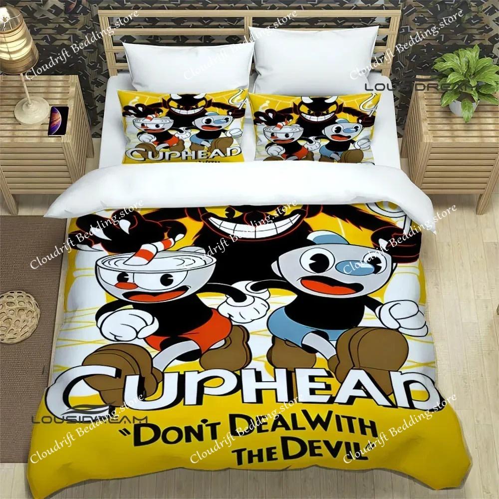 Cuphead Cartoon Druck Bettwäsche Sets Exquisite Bettwaren Bettbezug Set Bettdecke Luxus Mode Polyester Bettdeckenbezug