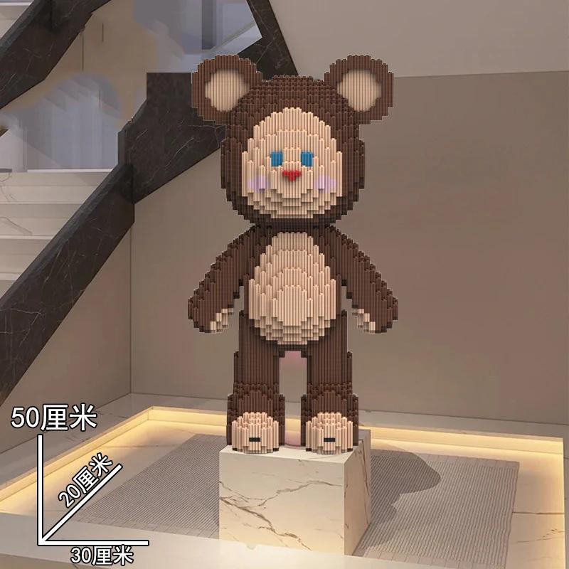 Colorful Animal Bear Mini Brick Kawaii Art Bear Panda Ornament Building Block DIY Assembly Toys for Home Decoration