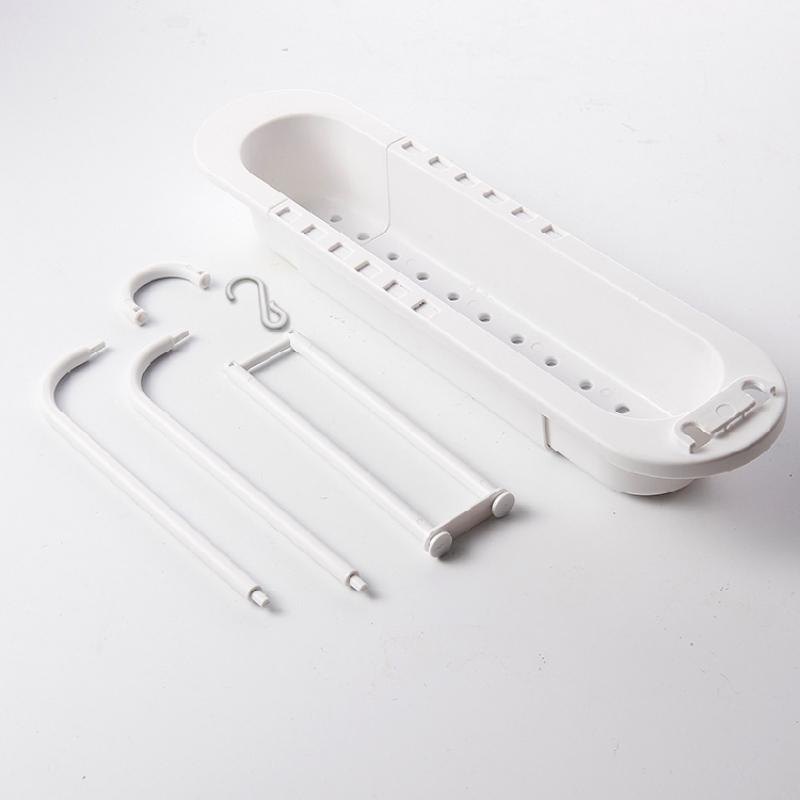 36-50cm Telescopic Shelf Drain Water Rack Sinks Organizer Soap Sponge Towel Holder Kitchen Gadgets Storage Basket Accessories