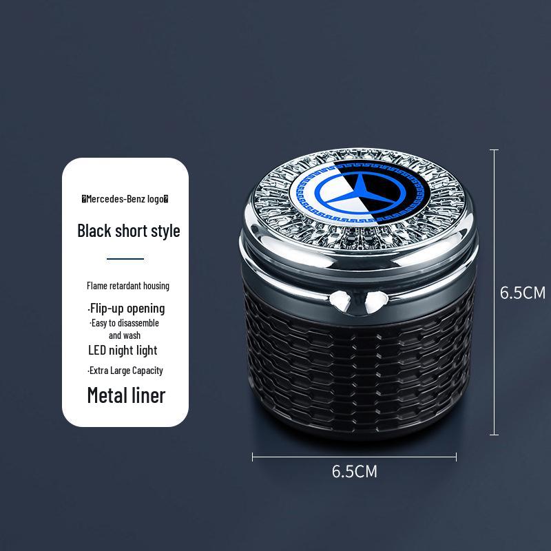 Compatible Mercedes-Benz Ashtray for E300L, C260L, A-Class, GLC300L, GLB220 with LED Metal Liner.