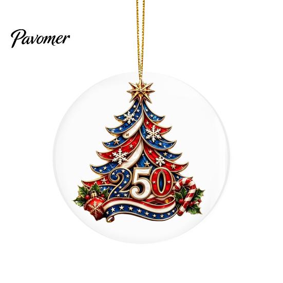 Restaurant Hotel Christmas Decorations 250th Anniversary Acrylic Hanging Ornament, Double Side Printed Festive Holiday Decor Thoughtful Gift for Loved