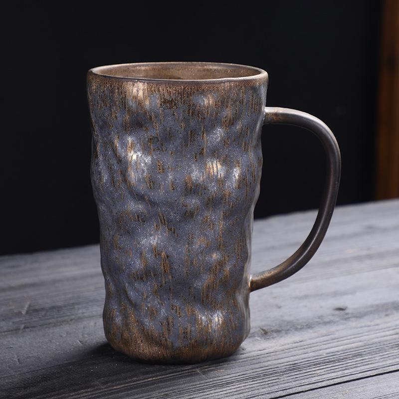 800 ml Tasse mit großem Fassungsvermögen Wasserbecher Keramiktasse Japanisch Retro Grobkeramik Kaffeetasse Frühstückstasse Bierkrug