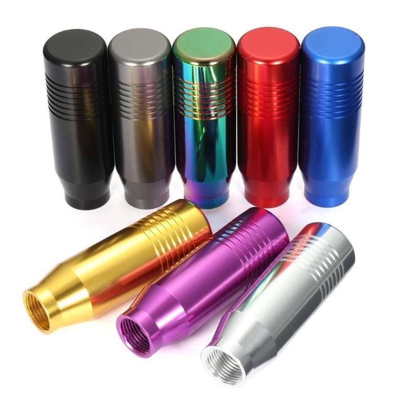 Aluminum Gear Lever Knob for Manual Cars, 8.5 cm Interior Handle with Tapered Form and Grip Line Detail for Use