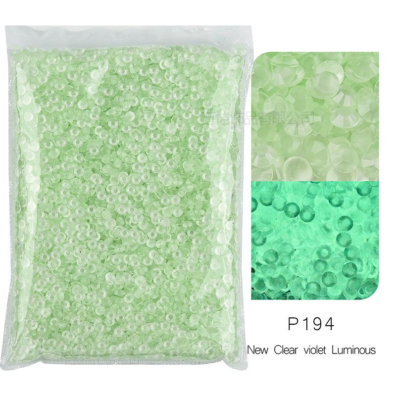 Round Resin Flat Bottom Drill Transparent Bottom Luminous Nail Drill Diy Mobile Phone Violent Bear Loose Diamond Accessories Accessories