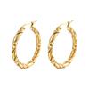 Trendy Titanium C-Shaped Stainless Steel Twisted Wire Earrings