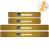 4PCS Carbon Fiber Car Door Sill Protected Stickers Auto Emblem Decal Anti-scratch For Volvo Rdesign XC60 XC90 V40 V50 V60 S60 T6 KW0