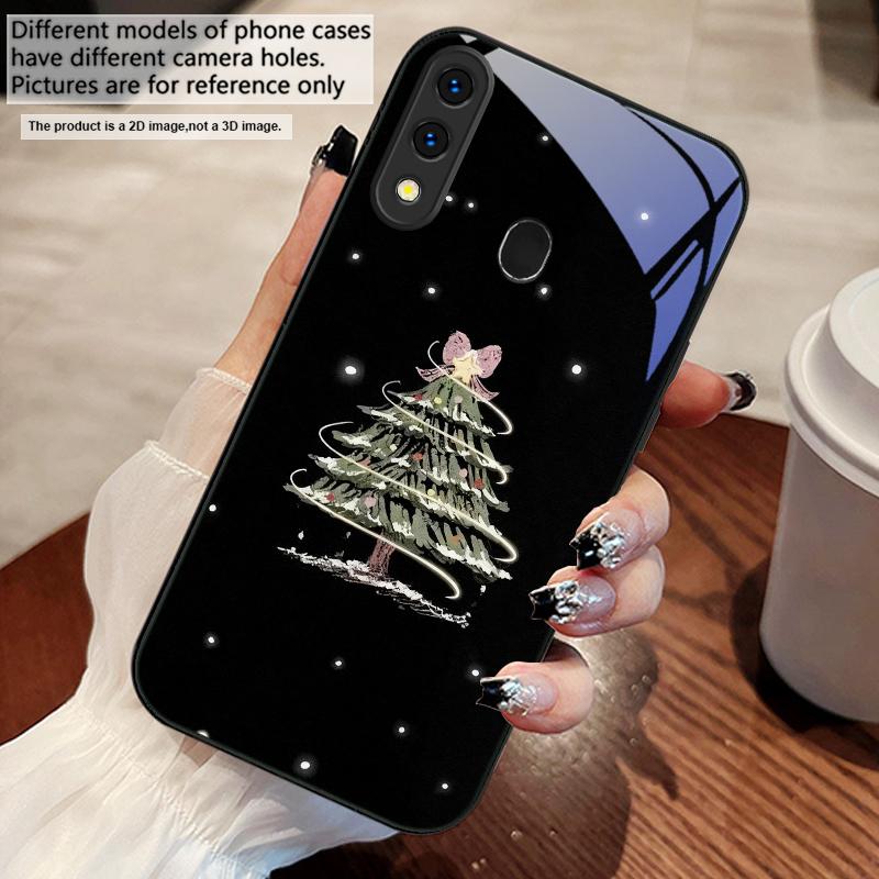 Decorated Christmas Tree For Samsung A73 72 71 A70 56 55 54 A53 52 51 50 42 A35 A34 33 32 31 26 25 24 23 22 30 glass phone case