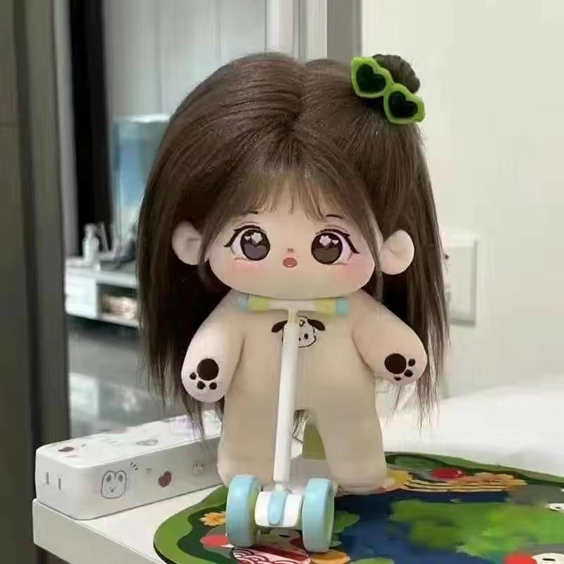 20cm Katoenen Pop Pluche Speelgoed Met Verwisselbare Outfits En Haar Kammen Aankleedpop Meisjes Kerstcadeau Cadeau Verzamelfiguur No skeleton