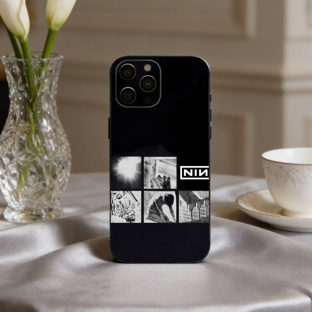

N-Nine I-Inch T-The D-Downward S-Spiral Phone Case For iPhone 17,16,15,14,13,12,11 Plus,Pro Max,XS,Soft Silicone Black Cover iPhone14ProMax