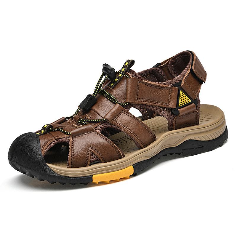 Sandals men's trendy outdoor sports leather bag head casual shoes slippers new summer breathable men's beach shoes