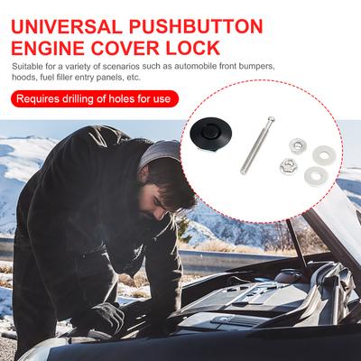 Engine Bonnets Lock 1.25 Inch Push Button Billet Hood Pins Aluminum Alloy Engine Hood Lock Car Universal Accessories