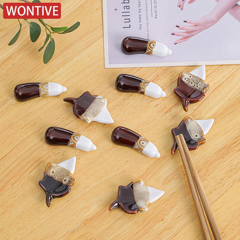 2pcs/setCeramic Vegetable Shape Chopsticks Holder Chopsticks Holder Stand Practical Fashion Kitchen Tableware Chopsticks Holders