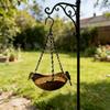 Yousheng Hängende Vogeltränke Holz-Vogelfutterspender mit Kette Außen-Vogelwasserbehälter Futtertablett für Garten Außen Kolibris Trinken