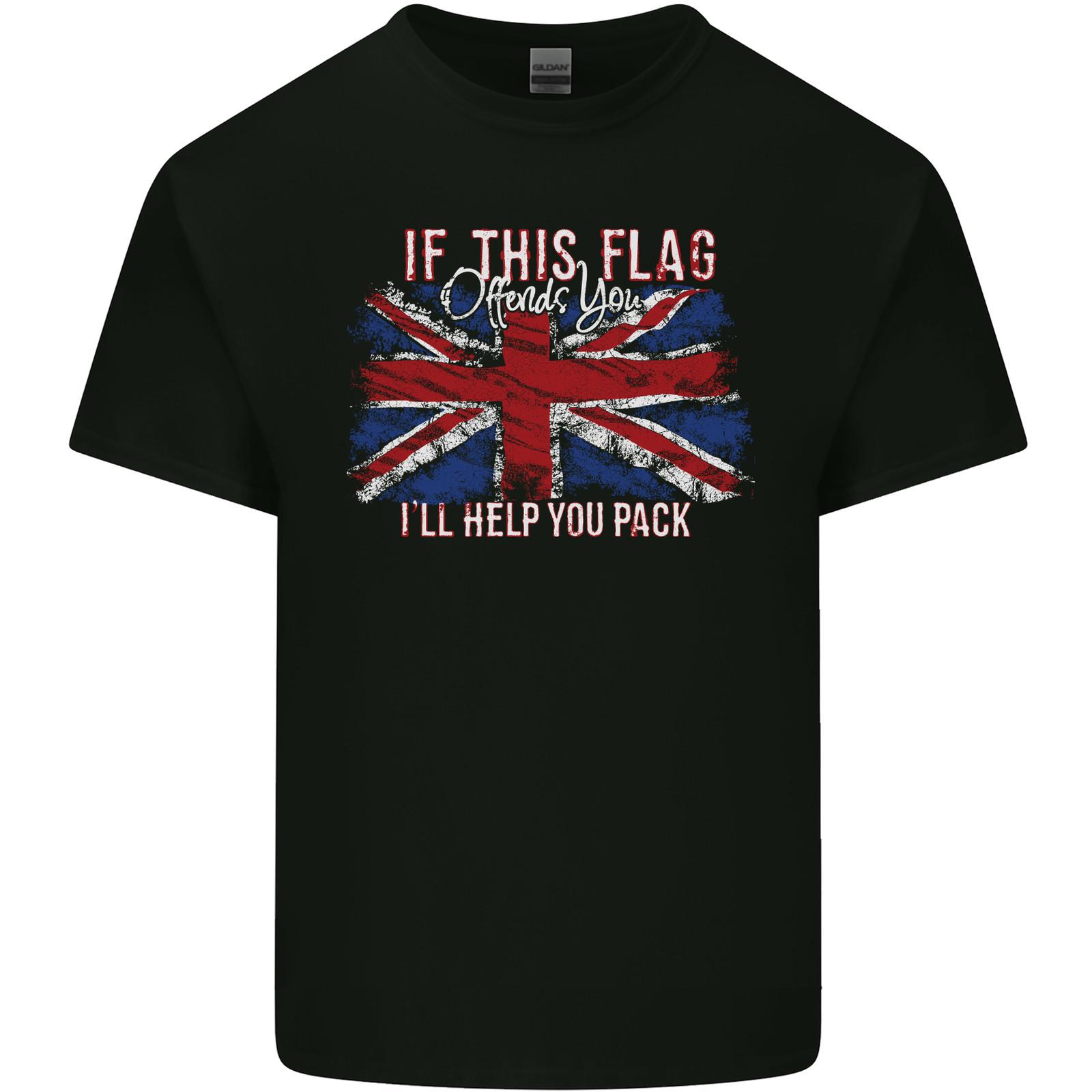 If This Flag Offends You Union Jack Britain Mens Light Cotton T-Shirt Mens Womens Tees Top 4XL