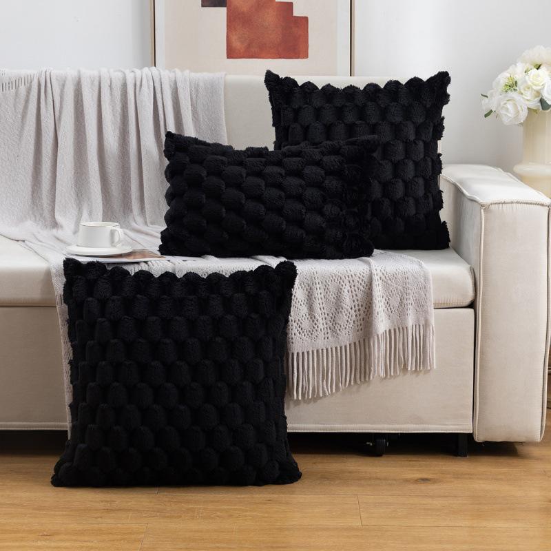 Snowflake Velvet Pillow Cover - Solid Color Decorative Cushion for Sofa or Bed