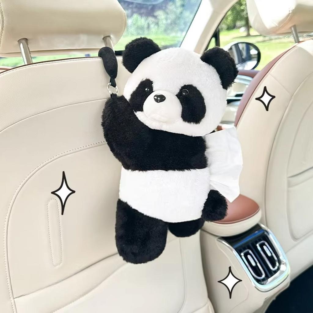 Plush  Car Tissue Holder Boxes Car Backseat Hanging Tissue Bag Box Plush Holder Cover Auto Toys Interior Decoration