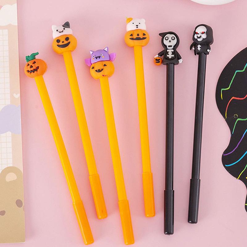 Halloween Cute Gel Pen with Pumpkin, Lantern, Bat, and Ghost Designs - Perfect for Students and Office Use