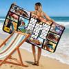 Grand Theft Auto V: L'avventura attende telo da spiaggia Telo da spiaggia per foto vacanze Campeggio all'aperto Asciugamano per piscina all'aperto Asciugamano da bagno ad asciugatura rapida nuoto