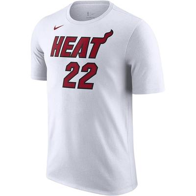X NBA לוגו מיאמי היט אופנתי נוח רך ידידותי לעור חולצת טריקו שרוול קצר גברים טופים לבן DR6383-108