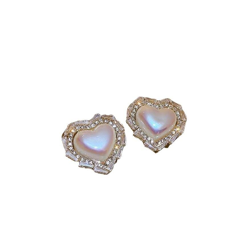 French Mermaid Ji Love Pearl Earrings High Sense Niche Light Luxury Temperament Sweet Earrings Versatile Exquisite Earrings