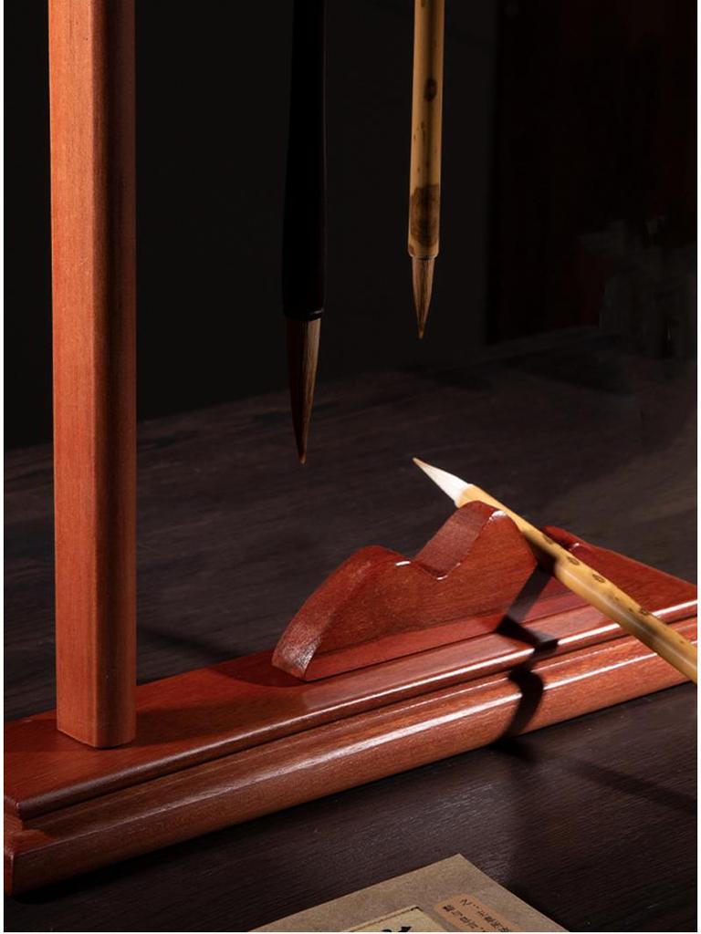 Solid Wood Calligraphy Brush Stand: Multifunctional Brush Holder for Beginners