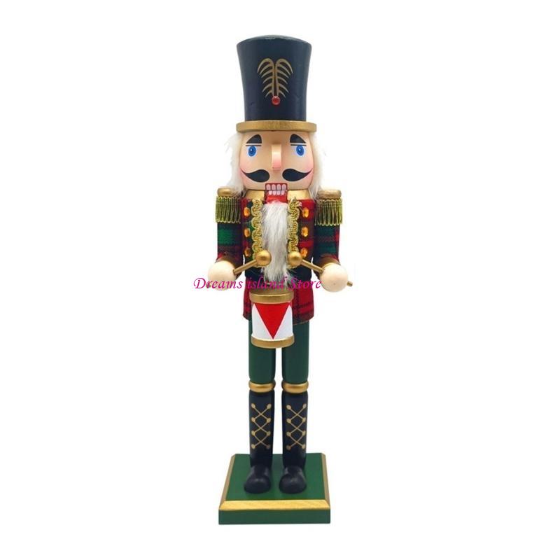Classical Checkered Nutcrackers Festival Soldier King Puppet Decors 38cm HX6C