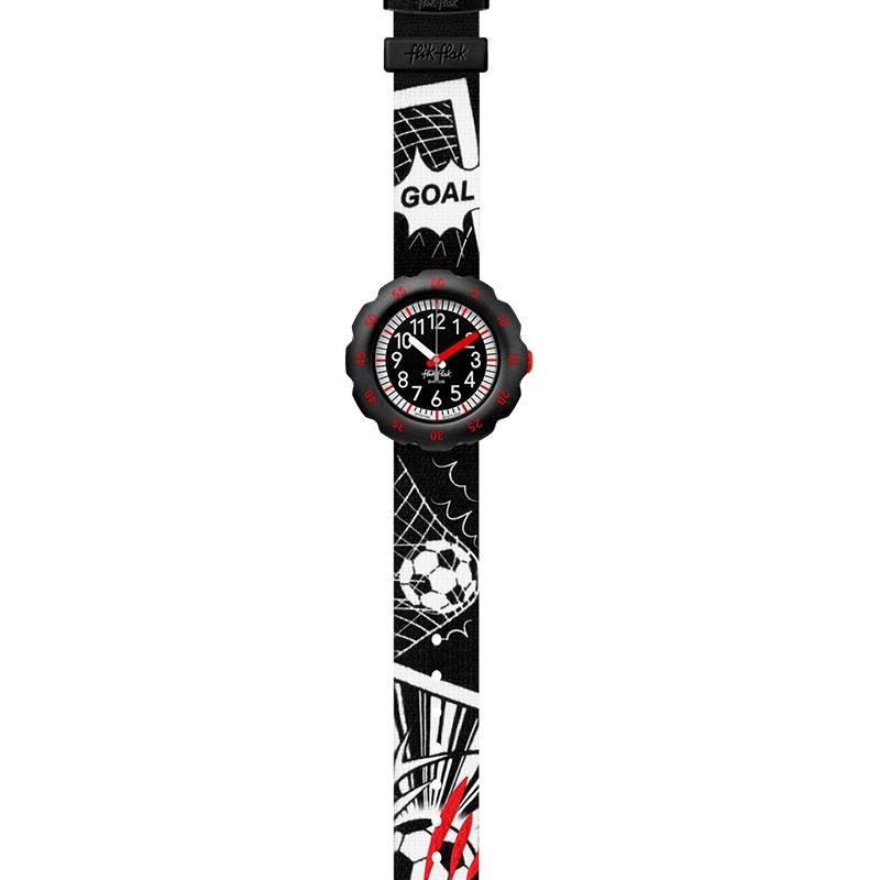 Swatch Flik Flak Feifei Series Quartz Movement 30 Meters Waterproof Unisex Swiss Watch 34.75mm Black Dial Plastic Case Fabric Strap ZFPSP064
