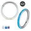 G23 Titan Frontseite Opal Nasenring 6mm - 12mm Septum Clicker Klappcreolen Ohr Knorpel Tragus Lippenpiercing