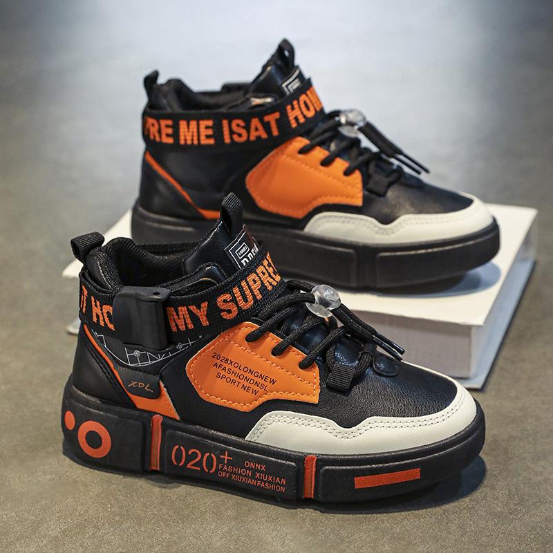 Jungenschuhe Herbst 2025 neue Kinder Studenten Sport kleine weiße Schuhe mittlere und ältere Kinder Studenten lässige High-Top Board Schuhe