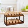 2-stöckiger Eierhalter aus Holz, stapelbar, fasst 36 Eier, Halter, Kühlschrank, Ausstellungsständer für Arbeitsplattenaufbewahrung, Küchenzubehör