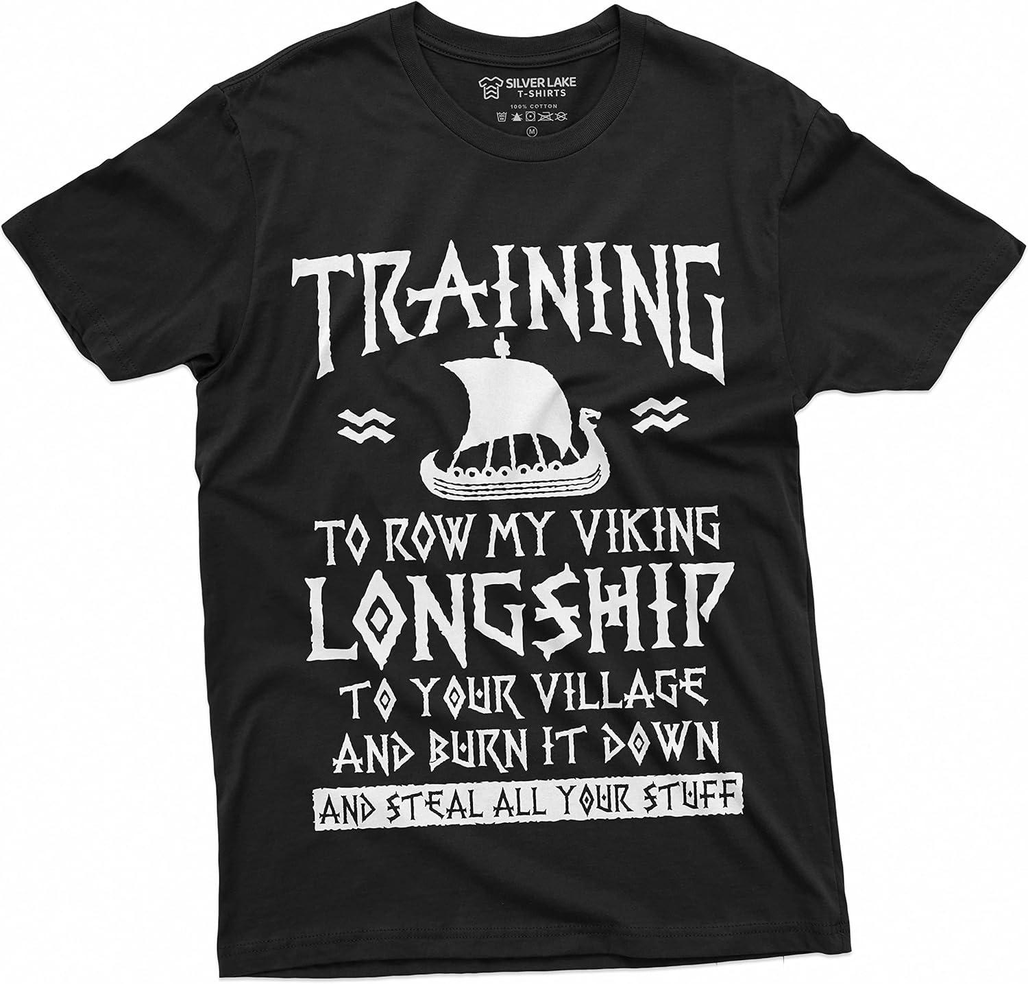 Мужская смешная футболка для тренировок викингов Норвежский Драккар Тор Один Футболка S