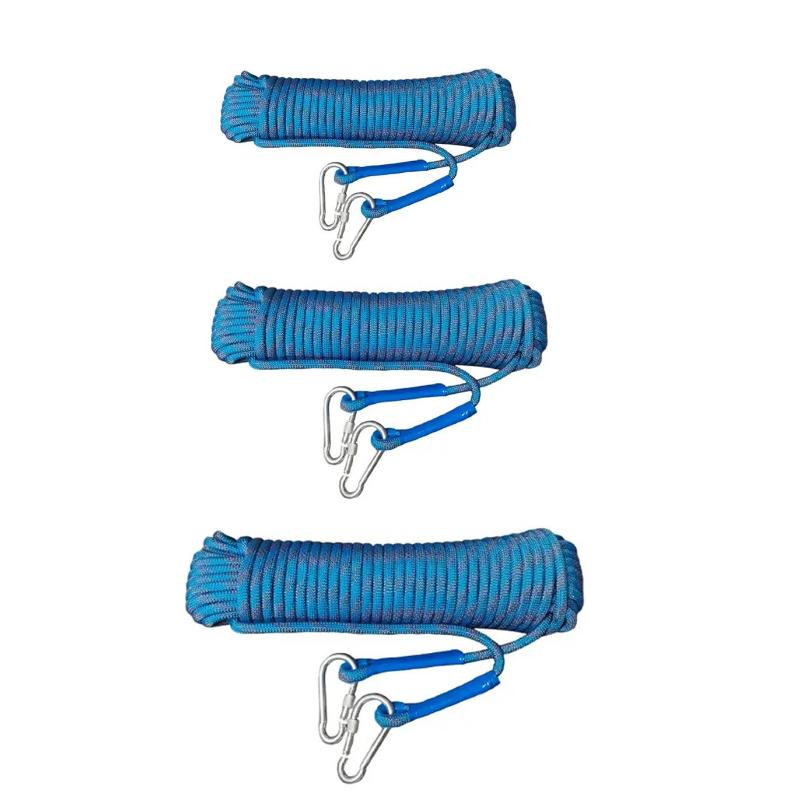 10M/20M/30M Outdoor Safety Rope Rock Climbing Rope Blue Clothesline Safety Life Rope for Fire Rescue Safety Escape Tree Climbing