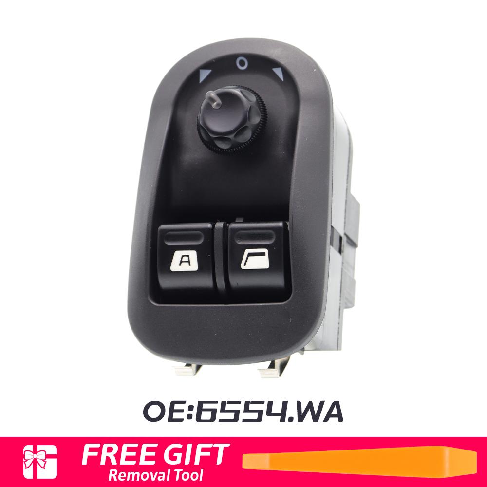 6554.WA 6554WA Car Electric Power Window Switch Master Button Control Windows Mirror Switch For Peugeot 206 2000 - 2009