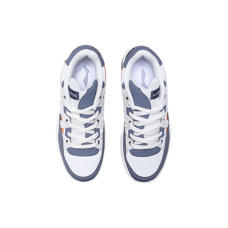 Li Ning Yufeng Synthetic Leather Comfortable Coverage Thermal Slip Resistant Low top Skateboard Shoes Men's White Gray AGCQ295-2