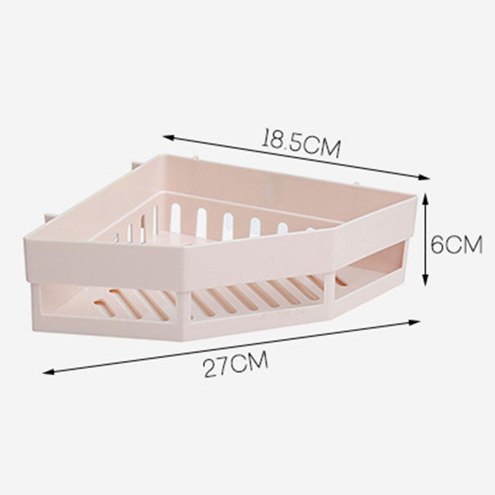 Tvål Tvätt Hylla Badrum Stativ Väggmonterad Hörn Sömlös Organizer Hylla(Beige)