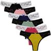 Women T-Back Thongs Ladies Knickers Panties Low Waisted Sexy Lace G-Strings 6 Pcs/lot