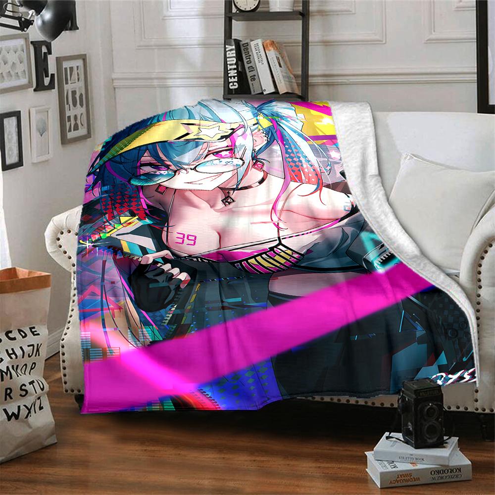 Cyberpunk Neon Future Blanket Soft Throw Blanket For Home Bedroom Bed Sofa Travel Office Solid Christmas Blanket