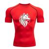 Men's Quick Dry Compression Workout T-Shirt, Stylish Wolf He