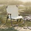 Portable Double Camping Chair Comfortable Wide Seat Folding Camp Chair With Wooden Armrests Lightweight Outdoor Armchair