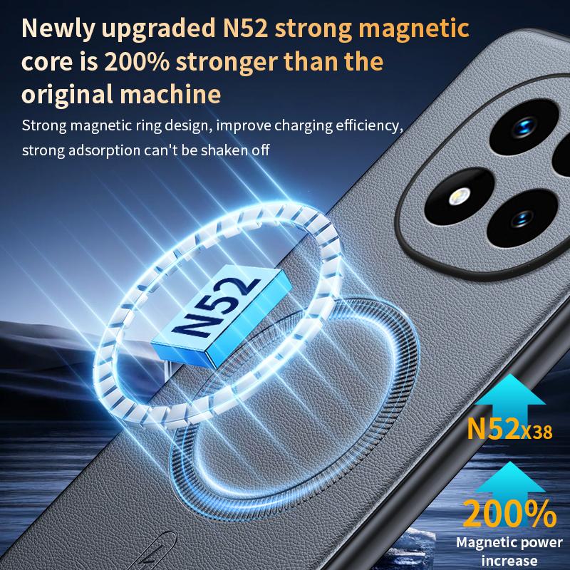 For Redmi Note 14 Pro 5G Case Magnetic Leather Shield Cover High Quality Anti-Fingerprint Non-Slip PC+TPU