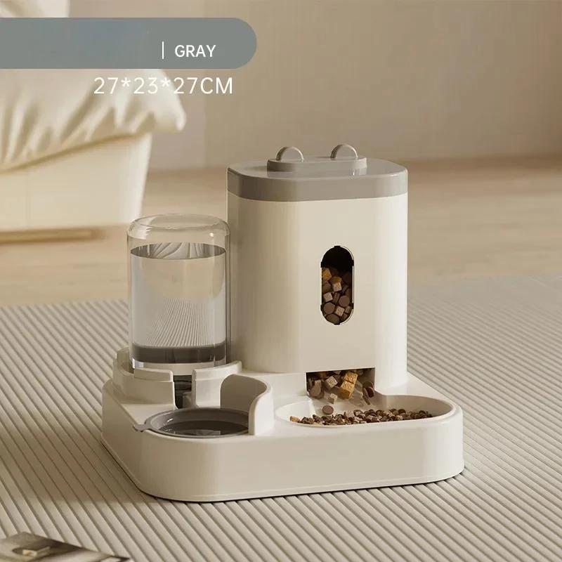 Automatic Feeder Dog Cat Food Bowl With 800ml Water Fountain Large Capacity Pet Food Storage Dispenser Container Pet Accessories