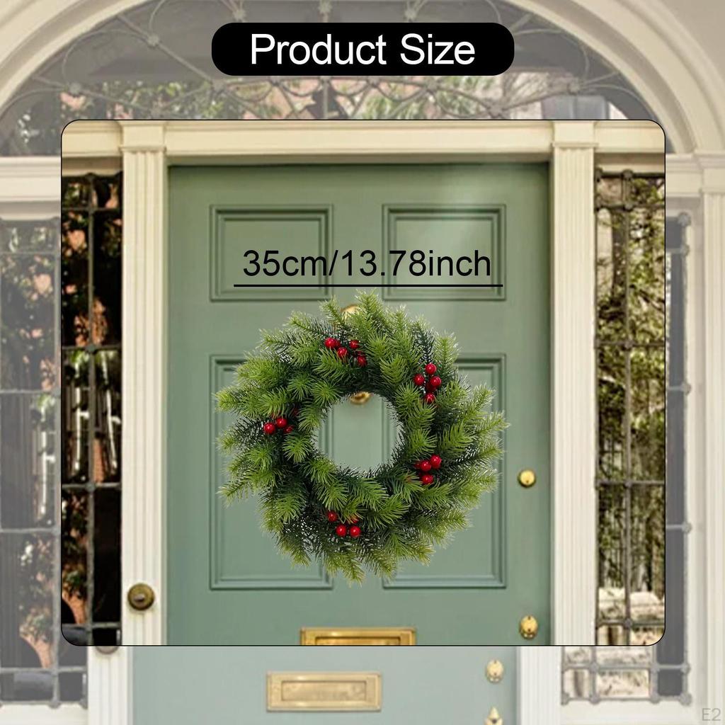 Christmas Wreath Artificial Hanging Decor Scene Layout for Front Door Xmas Winter