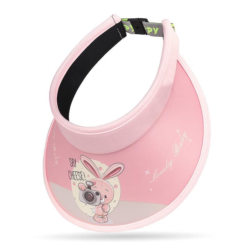 ZHENYUEQI Kids UV Sun Visor Hat - Cartoon Rabbit Wide Brim Adjustable