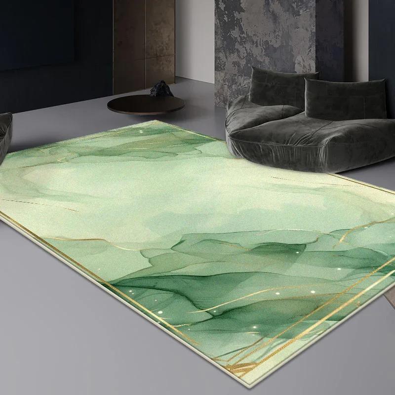 Green Minimalist Area Rug for Living Room Bedroom Beside Bed Large Non-Slip Floor Mat
