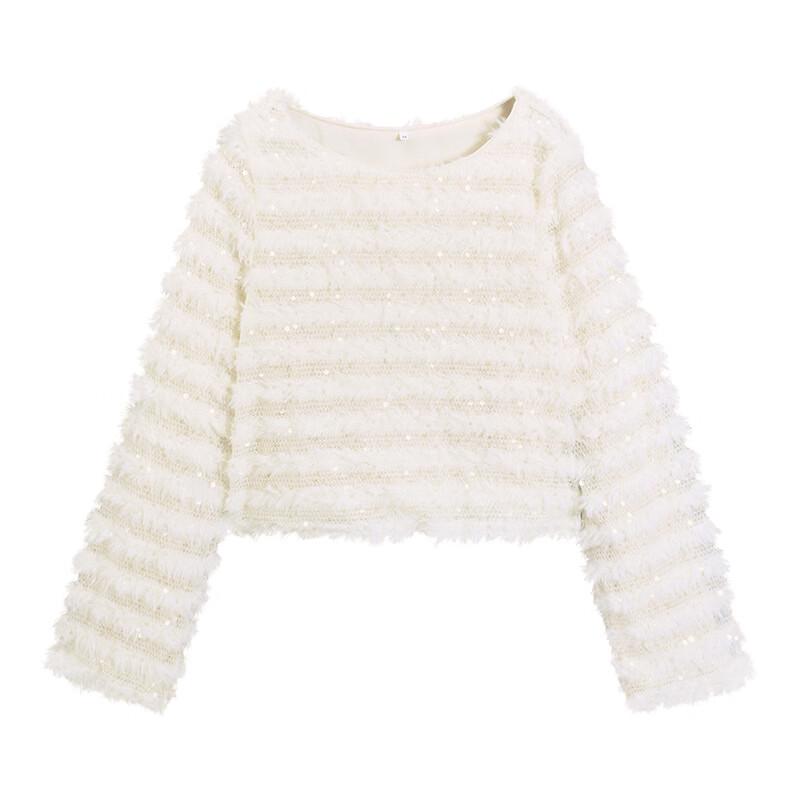 IEF Women's Sequin Knitted Long Sleeve Top