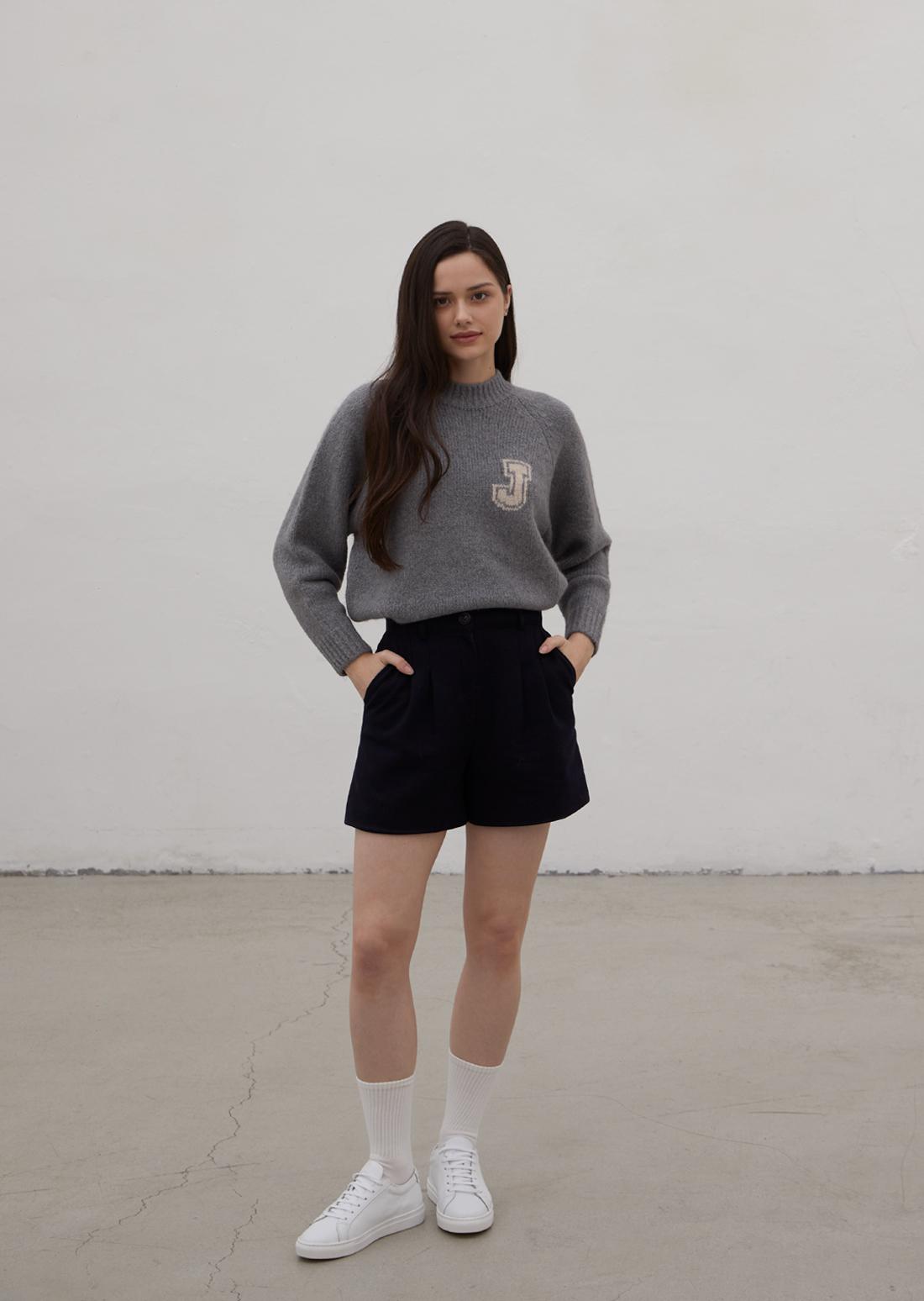 Junesi Sports Club J. Alpaca Raglan Knit (Gray) Free