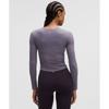 Lululemon All It Takes RiBBeD Nulu V Neck Long sleeVe Shirt  B D Cups Grape Mist