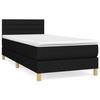 Maison Exclusive - Sommier à lattes de lit avec matelas Noir 90x200 cm Tissu